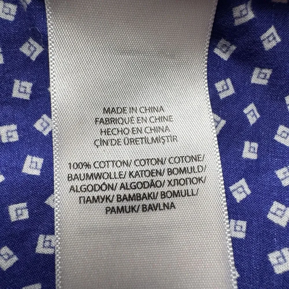Polo Ralph Lauren Shirt Men’s XL Button Up Long Sleeve Blue All Over Print